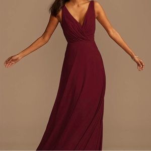 NWOT Burgundy David’s Bridal Maxi Dress